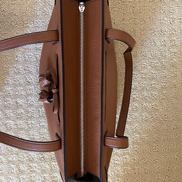 Kate Spade Brown Pebbled Leather Tote with Tassel Bow - Picture 5 of 6